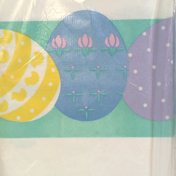 Vintage C. A. Reed Easter Egg Pastel Spring Paper Table Cover 52" x 96" Qty 2 - Picture 3 of 4